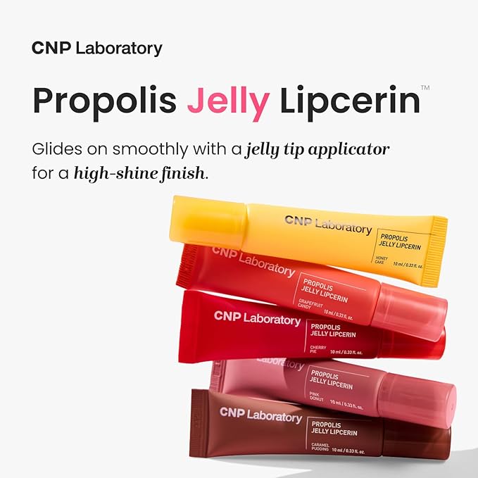 CNP Propolis Jelly Tinted Lipcerin™ - 04 Cherry Pie, Hydrating Lip Balm & Gloss with Manuka Honey + Hyaluronic Acid, Korean Skincare, 0.3 fl.oz.