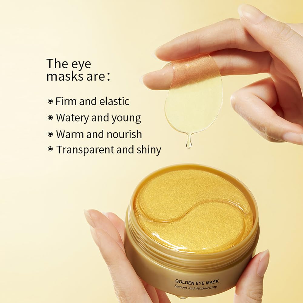 Blopuivo 60 Pairs Lip Masks with Eye Mask, 24K Collagen Under Eye Patches for Dark Circles and Puffy Eyes, Reduce Lip Wrinkles, Anti Chapped & Remove Lip Dead Skin, Nourishes the Lip & Eye Skin