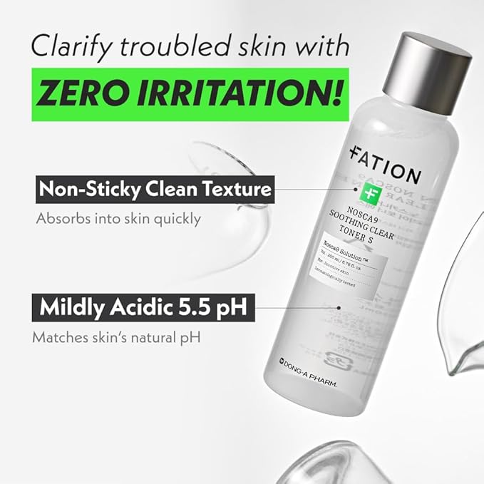 Nosca9 Soothing Toner S | 2% PHA & LHA Exfoliating Toner for Sensitive Skin | Moisturizing, Hypdrating & Quick Absorption Korean Skincare (Pack of 1, 6.76 Fl Oz)