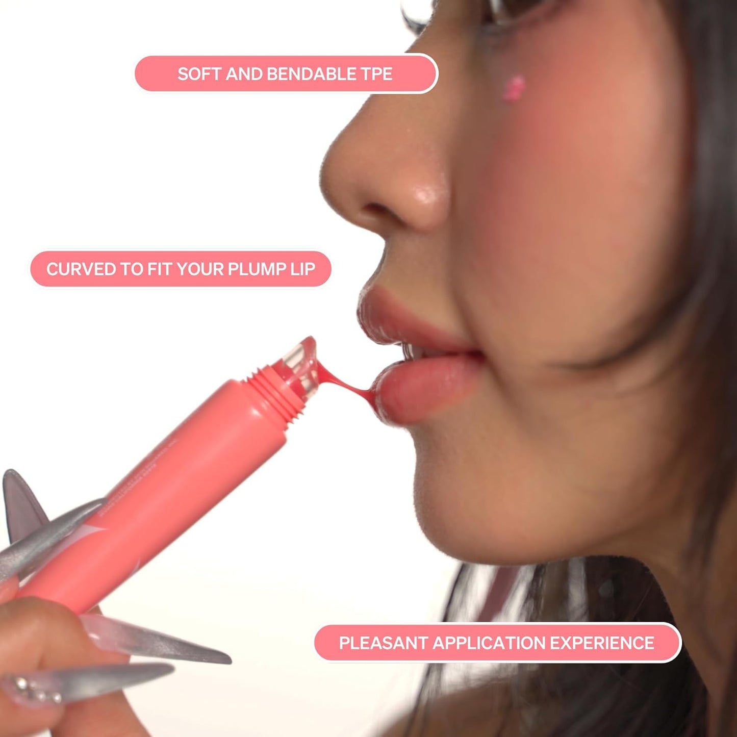 KNEMO LipLock Jelly Serum for Dry Lips, Long-Lasting, Hydrating, Plumping, Glossy Mask with Rose PDRN, Carrot Collagen, Pillow Peptide, Moisturizing Tinted Lip Balm. (Peach Muse)