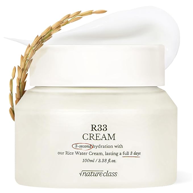 R33 Moisturizing Facial Cream with Rice-Peptide & Skin-Breathing Complex – Fast Absorbing Hydration, 72-Hour Lasting Moisture, Non-Comedogenic, Korean Skincare 3.38 fl.oz.