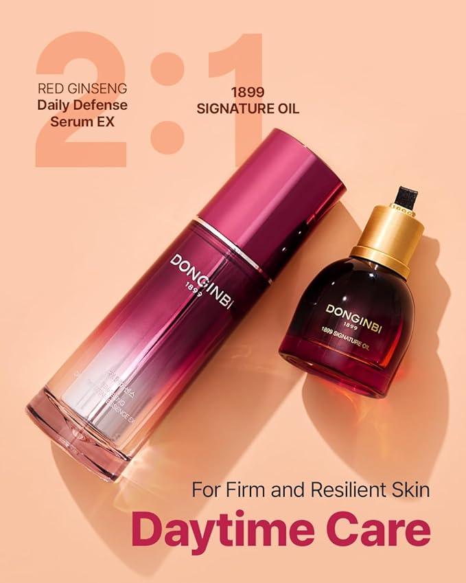 Donginbi Red Ginseng Daily Defense Essence - Firming & Skin Barrier Repair Serum for Dry Skin, Korean Red Ginseng Essence, Korean Skin Care Gifts for Women, 1.01 floz / 30ml