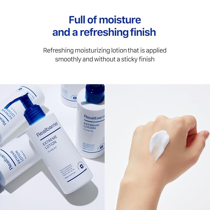 Real Barrier | Extreme Lotion | Face Lotion for Sensitive Skin | Facial Moisturizer | Skin Barrier Repair & Strengthening Facial Cream | Face & Body Lotion for Extremely Dry Skin | 5.07 fl oz (150ml)