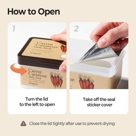 SKINFOOD Carrot Carotene Daily Sheet Mask, Korean Skincare Hack, 5-Minute Quick Hydrating, Soothing & Moisturizing Face Mask for Dry Skin, Glass Skin, Bulk Pack (30EA)