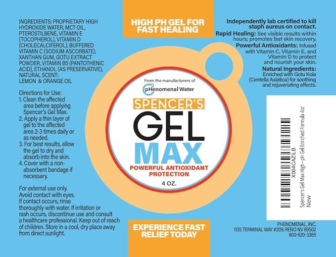 Spencer's Gel Max High-pH Enriched Formula 4oz