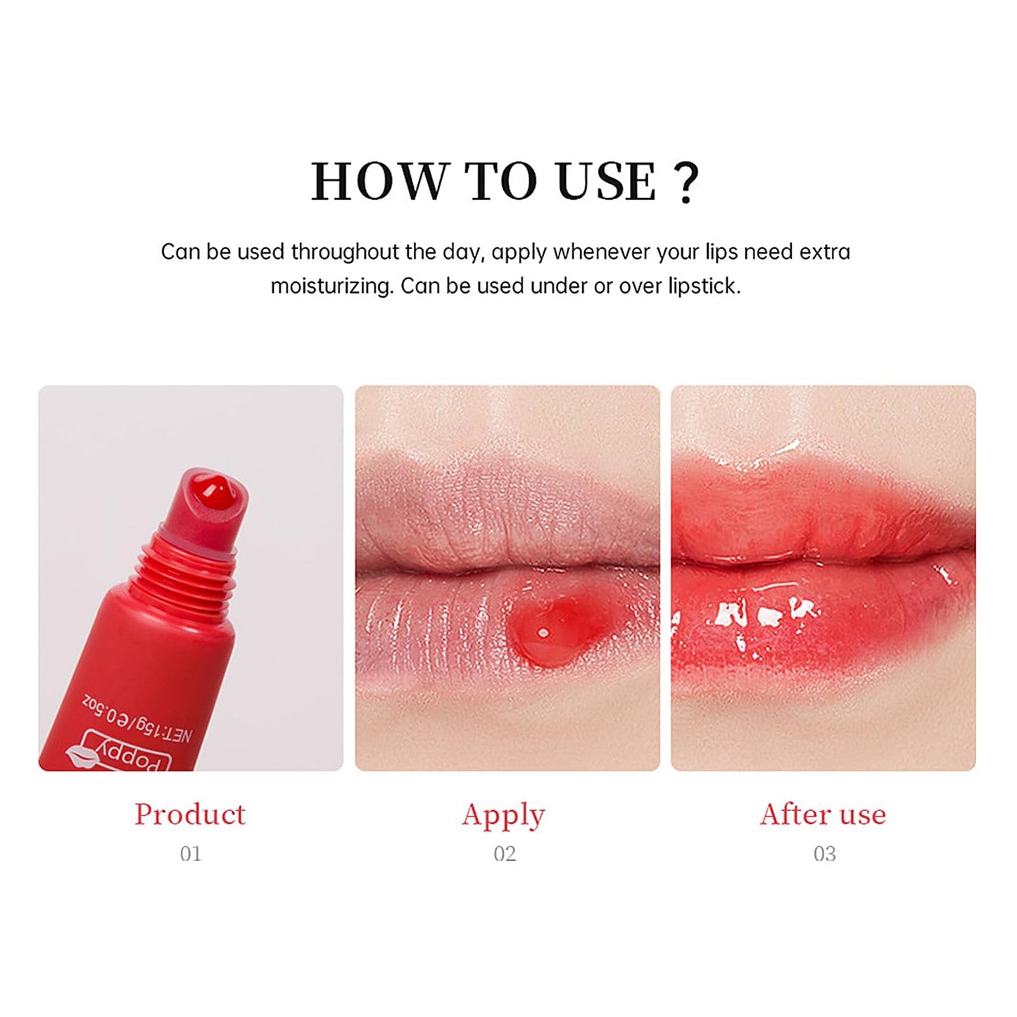 4 Color Glossy Lip Balm Butter Lip Gloss，Moisturizing Non Sticky High Shiny Finish Lip Glow Oil, Natural Plumping Lip Tint Lip Care & Repair Lip Mask for Soft & Smooth & Protect Dry Lip