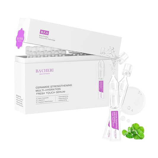 Ceramide Serum for Dry Sensitive Skin - Triple Ceramide Complex + Hyaluronic Acid, Strengthening Moisturizer, Gentle Non-Greasy Formula, 30 Single-Dose Ampoules