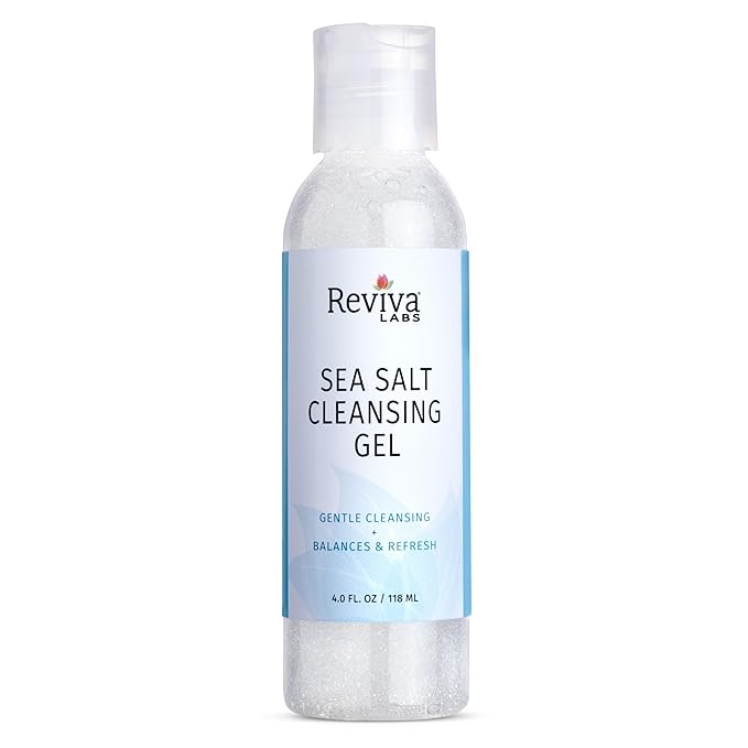 Reviva Labs Sea Salt Face Wash 4 fl oz – Gentle Facial Cleanser with Mineral-Rich Sea Salt for Balanced, Hydrated, & Refreshed Skin – Cleansing Gel for All Skin Types, Including Sensitive Skin