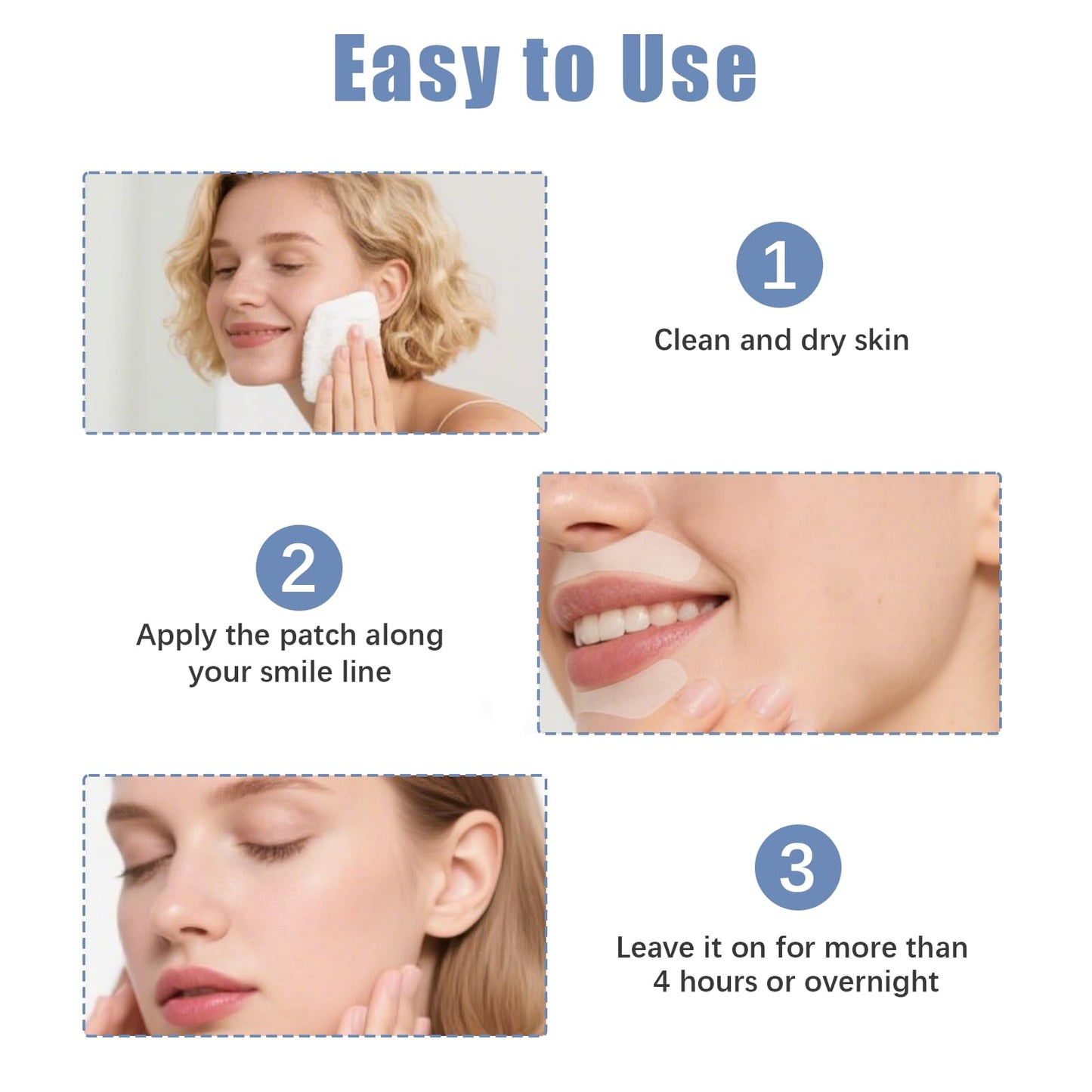 6 Pcs Anti Wrinkle Patches for Lip, Smile Line Patches, Smooth Fine Lines & Wrinkles, Gentle Soothing Moisturizing Silicone Patches for Wrinkles, Lip Mask Overnight, Primer Before Makeup Patch