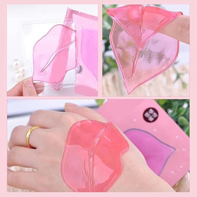 Eakroo 30 Pairs Collagen Crystal Pink Lips