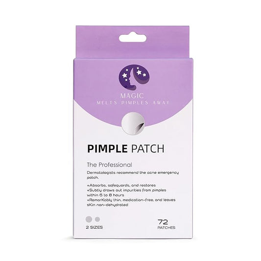 Hydrocolloid Acne Pimple Patches for Covering Zits and Blemishes, Spot Stickers for Face and Skin (72 Count)
