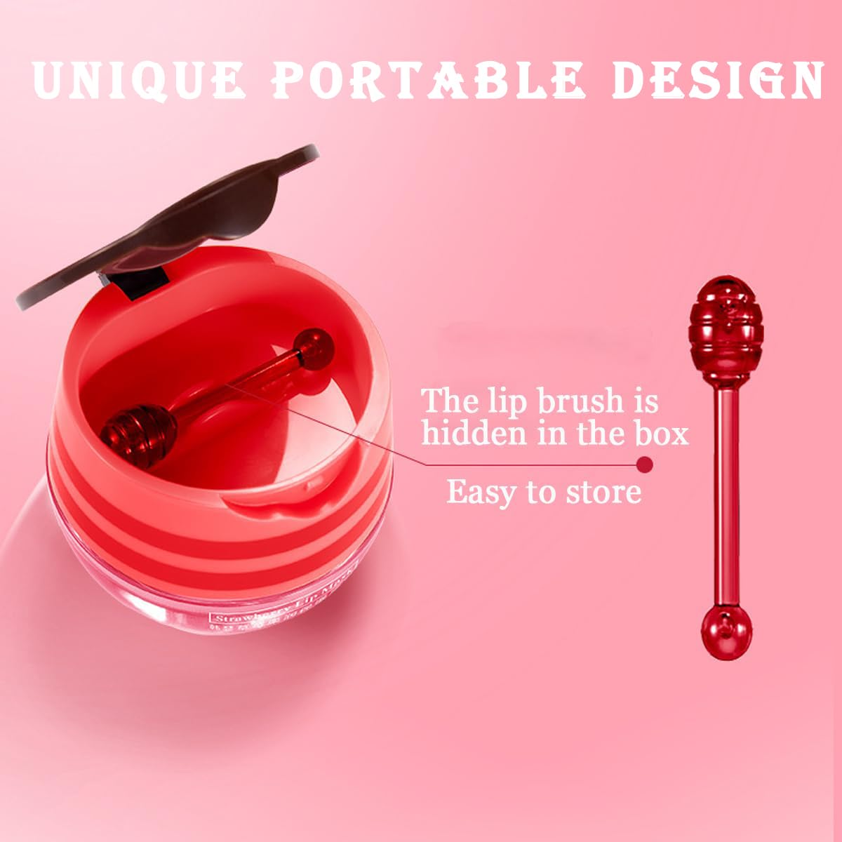 2 Pack Bee Lip Balm Honey Pot, Honey & Strawberry Lip Mask Propolis Lip Mask, Hydrating & Prevention Dry and Cracked Lip Scrubs Exfoliator Lip Sleeping Mask Reduces Lip Lines