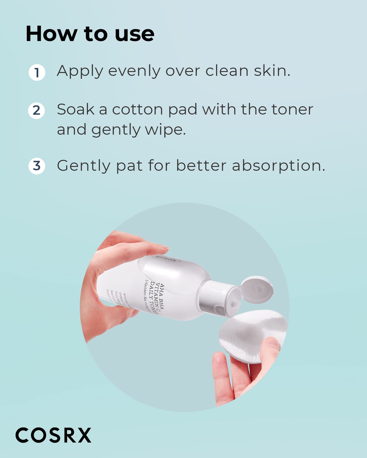 COSRX ABC Daily Toner, Korean Toner for Day & Night with AHA, BHA, & Vitamin C, Refreshing Exfoliating Toner for Clean Radiant Skin, Korean Skin Care, 280ml / 9.46 fl.oz