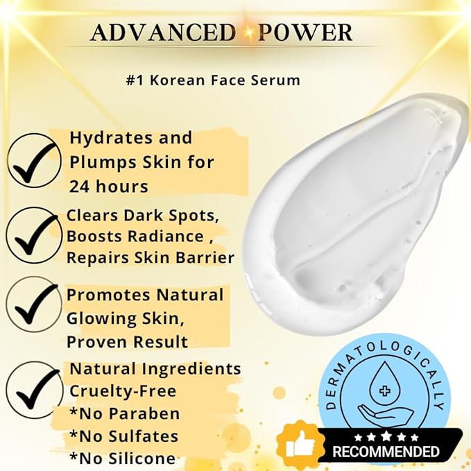 Snail Mucin Serum with Hyaluronic Acid & Collagen – Fragrance-Free Hydrating Serum for Sensitive, Acne-Prone, Dry & Oily Skin – Soothes Redness, Repairs Damage & Enhances Skin Elasticity
