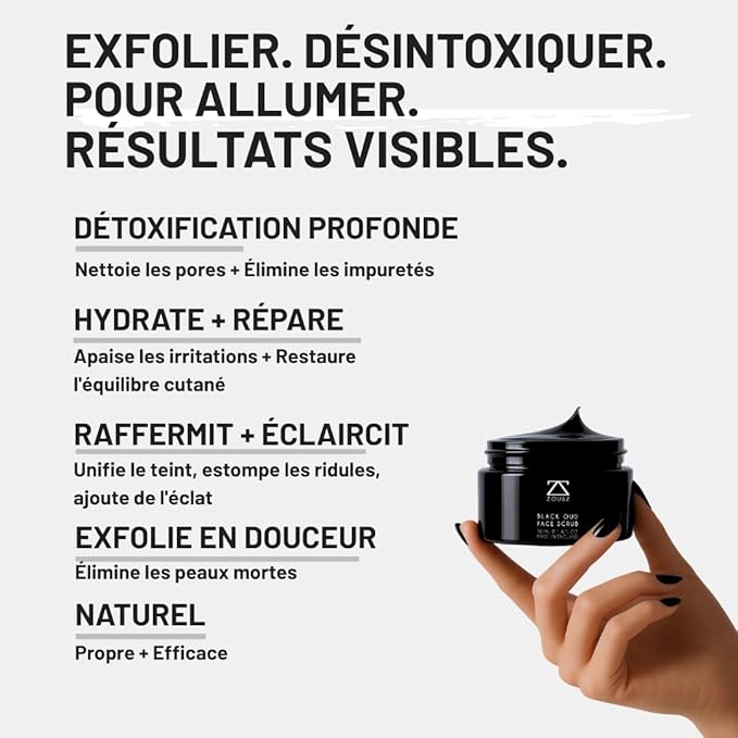 Black Oud Charcoal Mens Face Scrub Mask – Exfoliating Clay Face Mask & Deep Cleansing Facial Scrub with Activated Charcoal, Salicylic Acid & Hyaluronic Acid – Revitalize skin – 50ml
