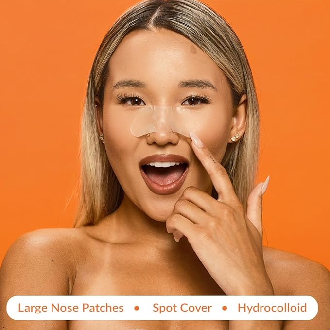 EZACNE™ Pimple Patches for Nose – Medical Grade Hydrocolloid Nose Pore Patches for Zits, Blemishes & Excess Oil – Overnight Pore & Whitehead Nose Strips (12 Count)