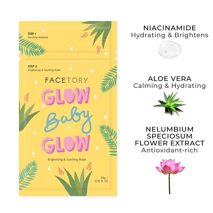 FACETORY Collection Facial Mask Set - Hydrating, Purifying, Soothing, Moisturizing, and Revitalizing - Soft, Form-Fitting Face Masks, For All Skin Types - No Sulfates No Parabens (10 pc)
