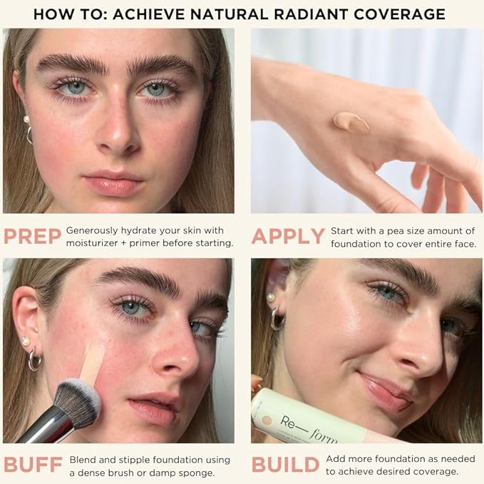 HALEYS Re-form Luminous Skin Foundation, VEGAN + CRUELTY-FREE, types (7.25)