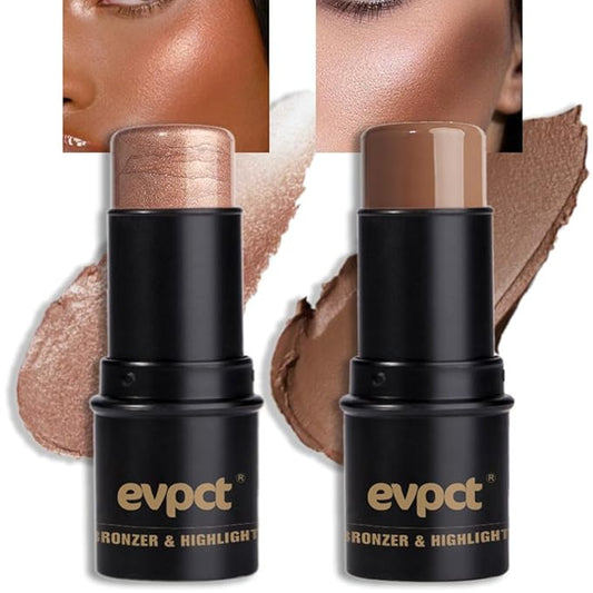 evpct 2Pcs Face Cream Contour Bronzer Sticks Makeup