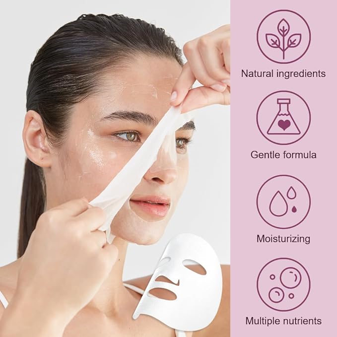 8 Pack Cherry Blossom Face Mask,Pink Face Masks Spa Day kit Supplies for Teens Girls Women,Sheet Facial Mask Skincare for Kids Gifts Set,Hydrate Nourish Soothe for All Skin Types,Spa Party Favors