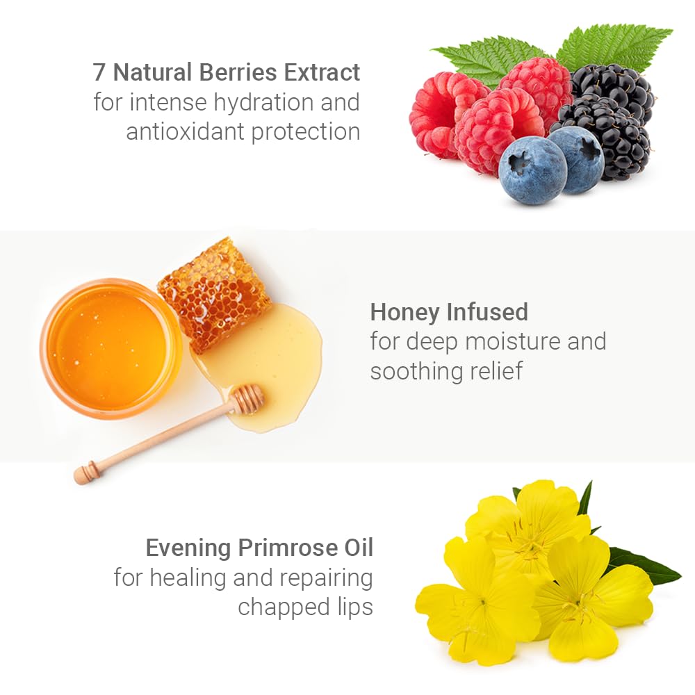 TENZERO Essential Lip Sleeping Pack Berry Polis 15g, Pink Lip Sleeping Mask, Improve Lip Texture, Highly Hydrating, Nourishing, Overnight Treatment Lip Balm, Suitable For All Skin Type