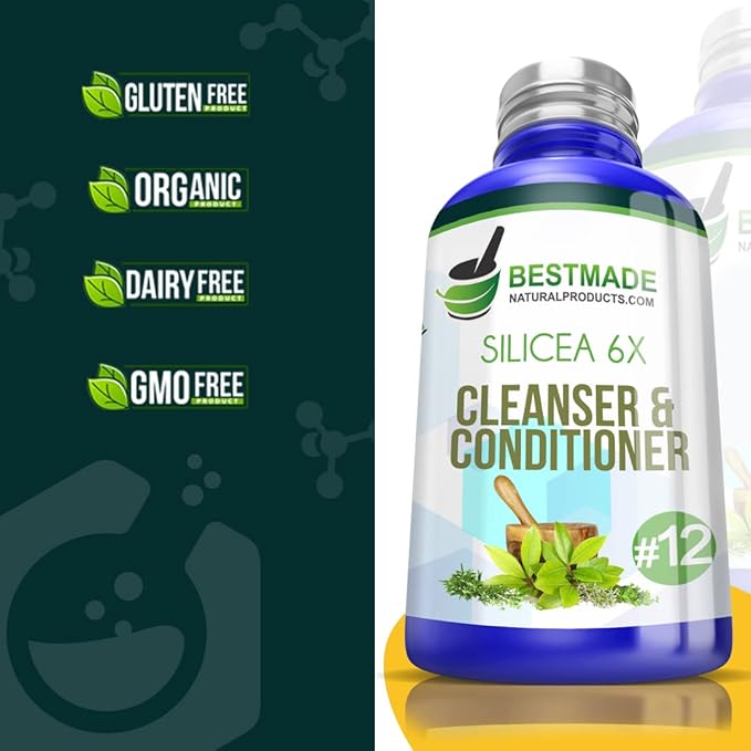 Silicea 6X Cleanser & Conditioner, 300 pellets, Hair Skin and Nail Nutrient, Use for Pimples, Boils, Styes, Ulcers and Excessive Perspiration, Speeds Healing After Surgery, Eases Constipation