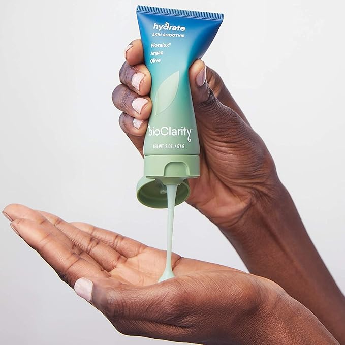 BioClarity Skin Smoothie Gel Moisturizer, 24-Hour Hydration, For Normal & Oily Skin, 100% Vegan Formula, Clean Ingredients with Olive, Argan & Ceramide, 1 fl oz