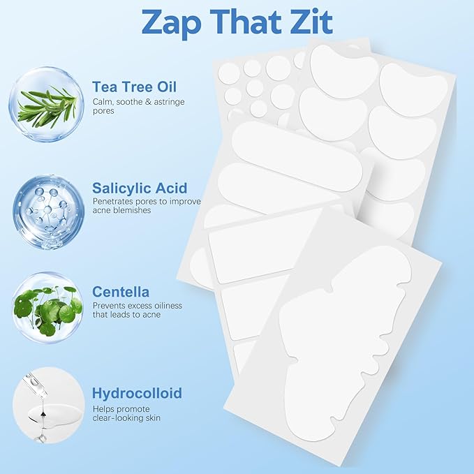 Large Pimple Patches for Face 331 Patches-7 Size,306 Round & 25 XL Acne Patches,Zit Patches Skincare Hydrocolloid Bandages Big Spot Covers with Tea Tree, Salicylic Acid & Cica Oil|Bigpack, Larger Size