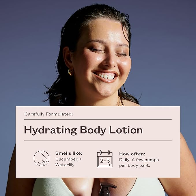 frank body Hydrating Body Lotion | Hyaluronic Acid, Aloe Vera & Glycerin | Hydrates, Soothes & Moisturizes | Lightweight, Vegan & Cruelty Free | Cucumber & Waterlily Scent | 250ml /8.45 fl oz