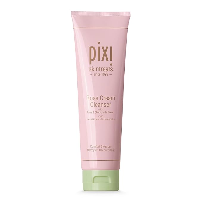 Pixi Beauty Rose Cream Cleanser 135ml | Mineral Rich Soothing and Gentle Cleanser | Rose Flower Oil Moisturizes | Suitable For Sensitive Skin | 4.57 Fl Oz