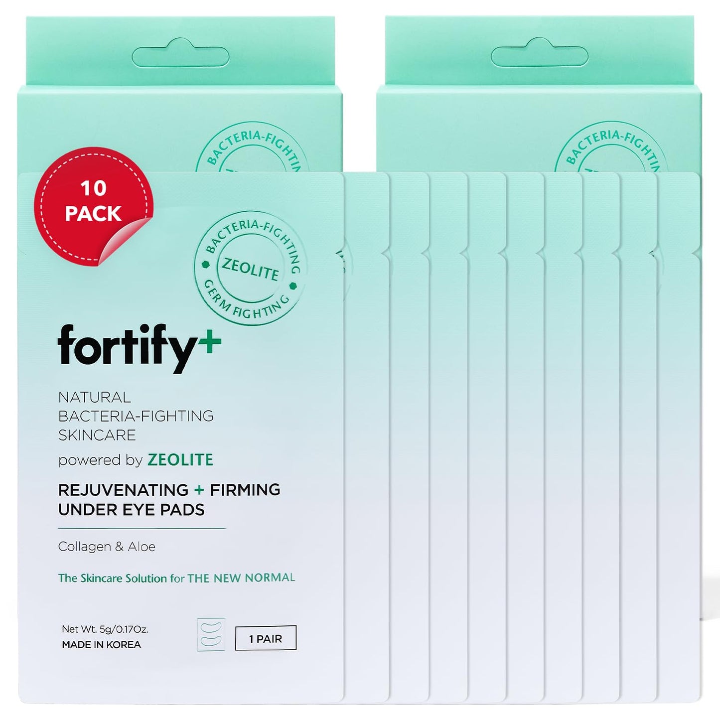 Fortify Skincare Under Eye Patches For Puffy Eyes and Dark Circles - Dermatologist Tested Anti-Aging - Ultra Hydrating, Anti Wrinkle Patches - Natural, Vegan, Clean Beauty, Korean Skin Care - 10 Pairs