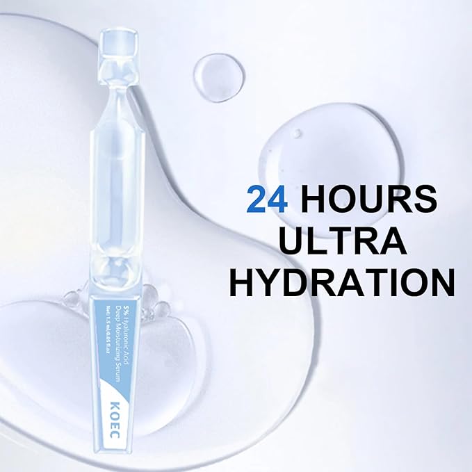 30 Pcs Hyaluronic Acid Serum Vials, Ultra Hydrating 5% Hyaluronic Acid serum Tubes, Hydrating Face Serum for Women Anti Aging, 1.5ml * 30pcs