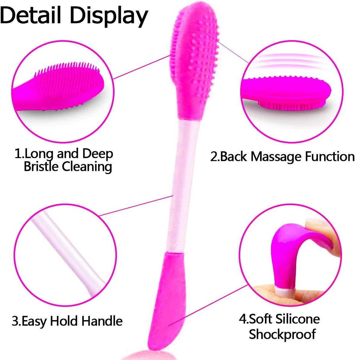 5PCS Silicone Scrubber Set, Lip & Face Cleansing Brush and 2PCS Exfoliating Face Brush for Men & Women