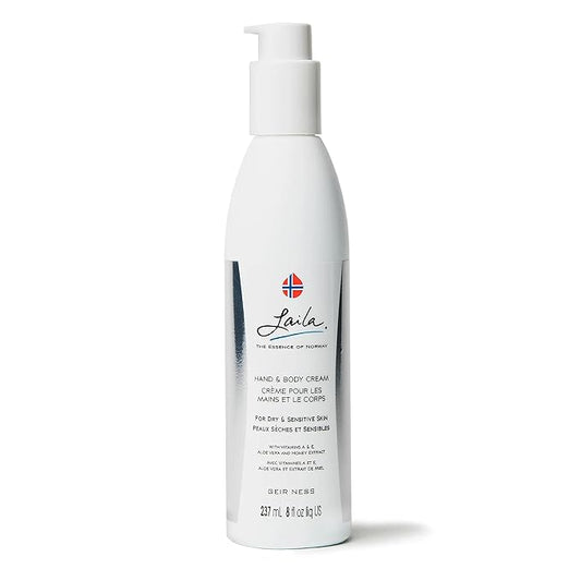 Geir Ness Laila Hand & Body Cream - Skin Moisturizing and Nourishing Formula for Soft and Smooth Hands - Vitamin A & E, Aloe Vera and Honey Extract
