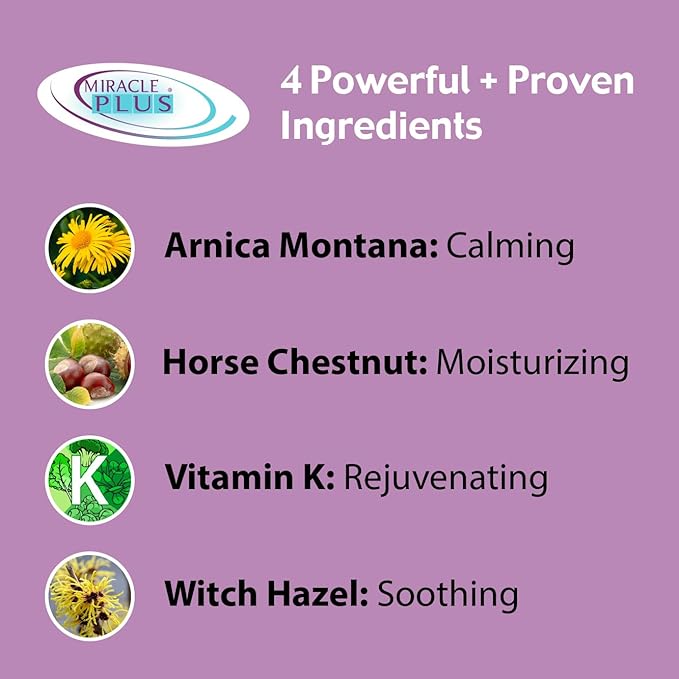 Miracle Plus Arnica Cream Bruise Relief Vitamin K Cream For Bruises And Swelling On Skin, Bruise Cream Extra Strength Lotion, Moisturizing Bruise Formula Skin Care Gel W/Horse Chestnut, 11.75Oz Pump
