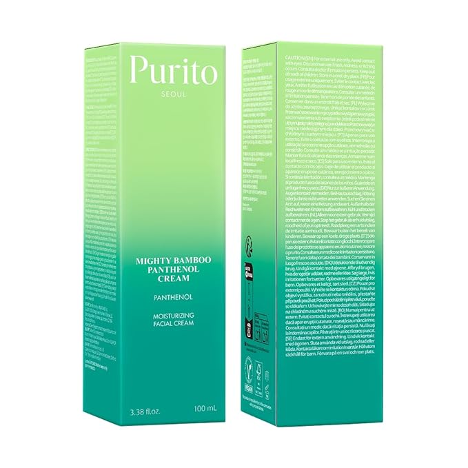 PURITO Mighty Bamboo Panthenol Cream, 10% Panthenol for Post-Acne Moisturizer, Recovery & Glow Boost, Silicone-Free, Non-Comedogenic, Vegan, Korean Skincare, 3.38 fl oz / 100ml