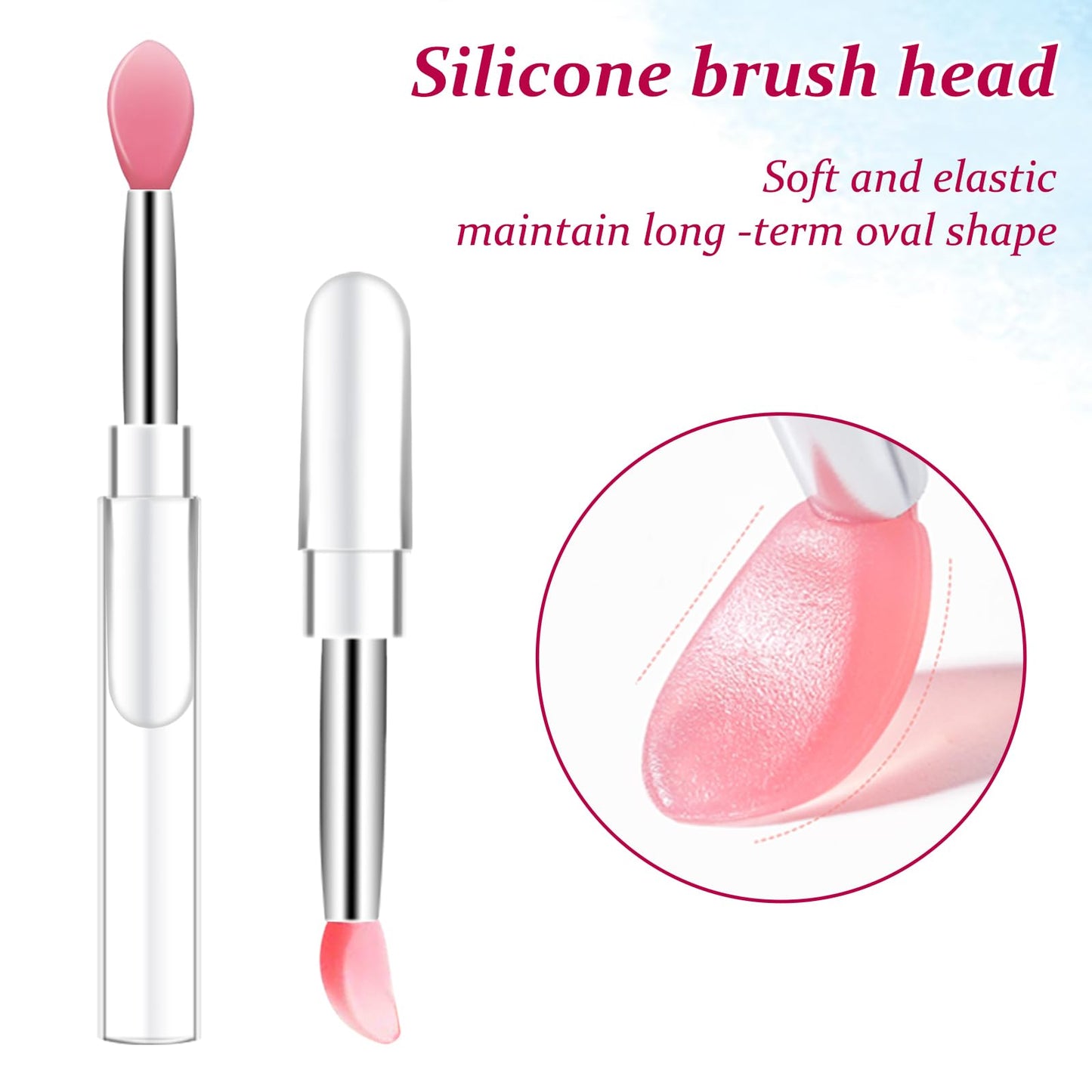 10Pcs Silicone Lip Brushes Tool, Reusable Lip Balm Applicator Lipstick Applicator Brushes with Caps Eyeshadow Lips Brush for Lipsticks, Lips Gloss and Other Cream Makeup Produts