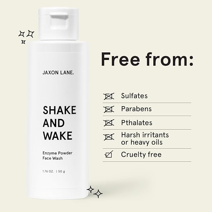 SHAKE AND WAKE Exfoliating Powder Face Wash w/Papaya Enzymes Powder, Aloe Vera, Vitamin C, Vitamin E, Niacinamide Serum, AHA | Anti Aging Deep Pore Cleanser & Acne Face Wash (4 Bottles)