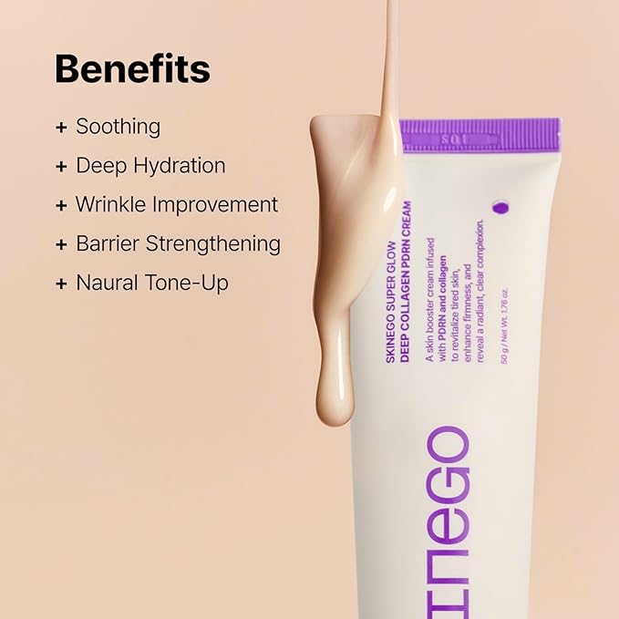 Super Glow Deep Collagen PDRN Cream – 1,000,001ppb PDRN & Collagen, Pink Tone-Up Moisturizer for Glass Skin, Firming & Hydrating, Korean Skincare 50g / 1.69 fl.oz.