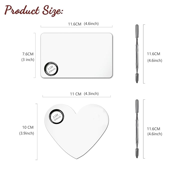 2Pcs Cosmetic Makeup Palette, Premium Stainless Steel Metal