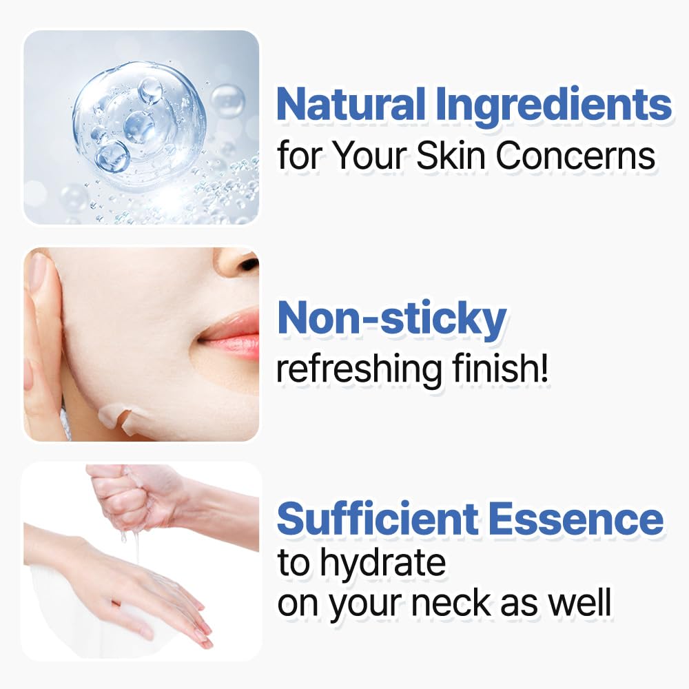 NEXTBEAU Solution Sheet Korean Collagen Face Mask for Skincare 5 Types x 2 Sets Moisturizing and Firming