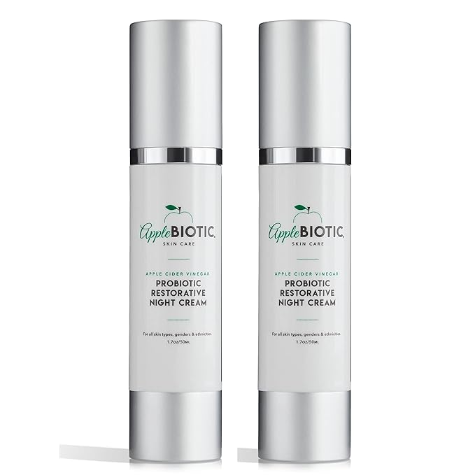 Apple Cider Vinegar Restorative Night Cream 2 PK - Overnight Firming, Smoothing Cream with African Green Coffee, Green Tea and Chamomile Extract for Dry, Oily, Sensitive Skin