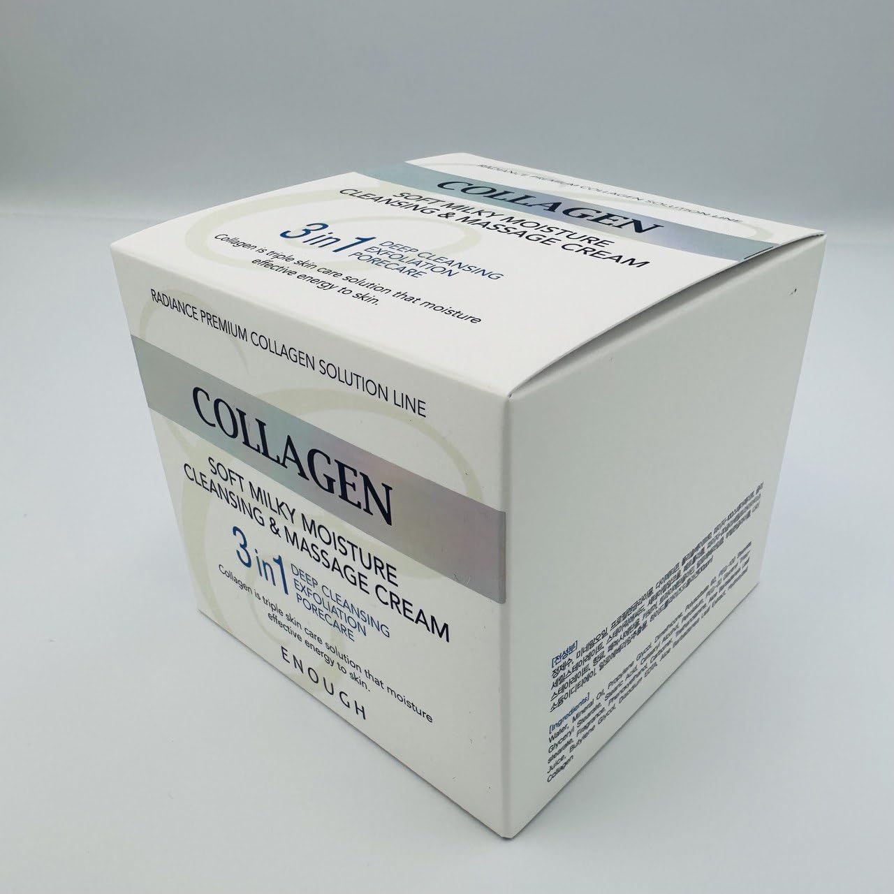 Enough Collagen Soft Milky Moisture Cleansing & Massage Cream, Deep Hydrating Face Cleanser and Makeup Remover, Korean Skincare for All Skin Types, 10.58 oz (300g)