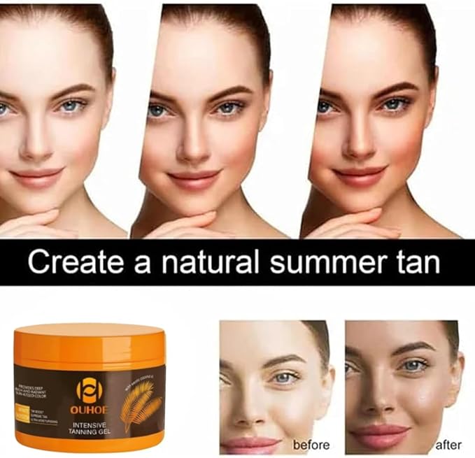 Intensive Tanning Gel, Natural Tanning Lotion, Brown Intense Tanning Gel For Body Outdoor Summar Beach Women For Sunbeds & Outdoor Sun