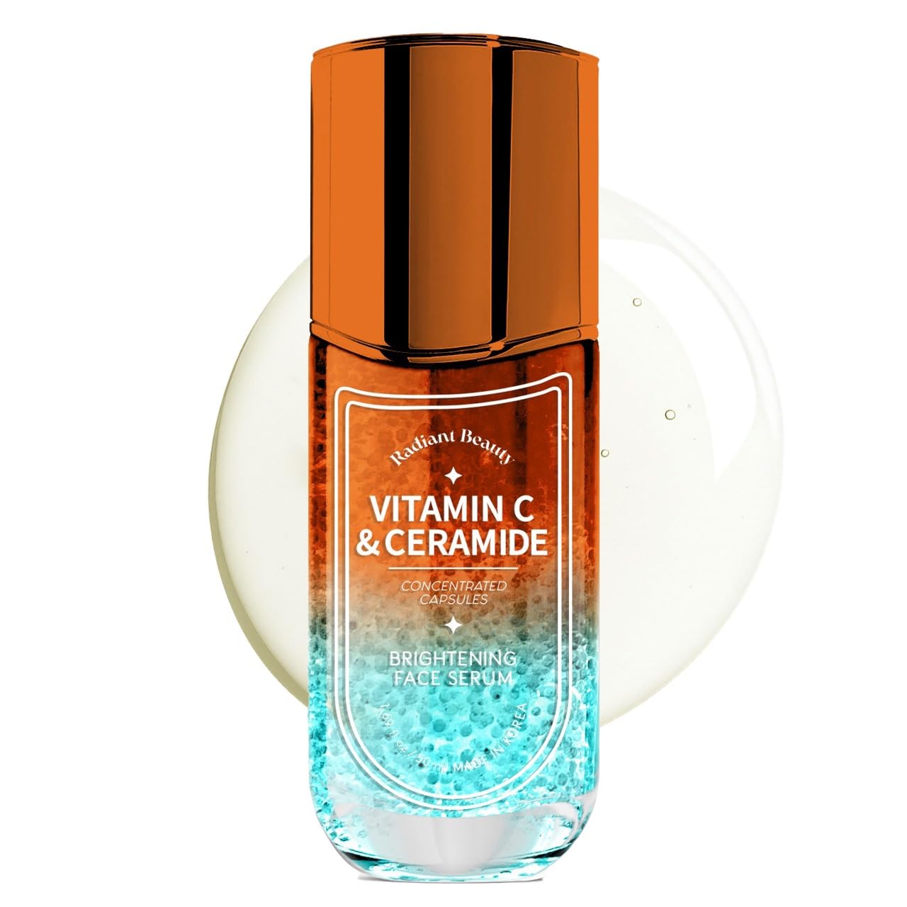 Radiant Beauty Vitamin C Serum for Face with Ceramide – Dermatologist Tested, Anti-Aging, Korean Skin Care – Brightens, Hydrates, Evens Skin Tone – Clean Beauty, Vegan, Cruelty-Free – 1.69 fl oz
