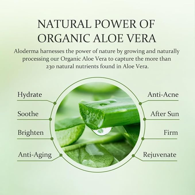 Aloderma 99% Organic Aloe Vera Gel for Face Made within 12 Hours of Harvest, Natural Hydrating Pure Aloe Vera Gel for Soothing Skincare, Moisturizing Aloe Gel for Skin, Face, Sensitive Skin, 4oz - 3ct