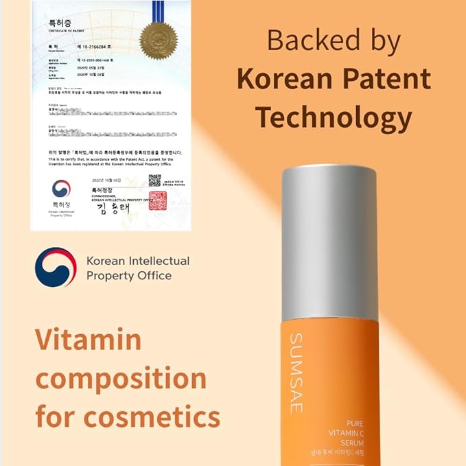 Pure Vitamin C Serum - Korean Skin Care with Vitamin 10.5% Concentrated, No Added Water, Airless Special Pump, Brightening and Firming Skin, Improving Uneven and Dull Skin Tone, 30ml/1.01fl.oz.
