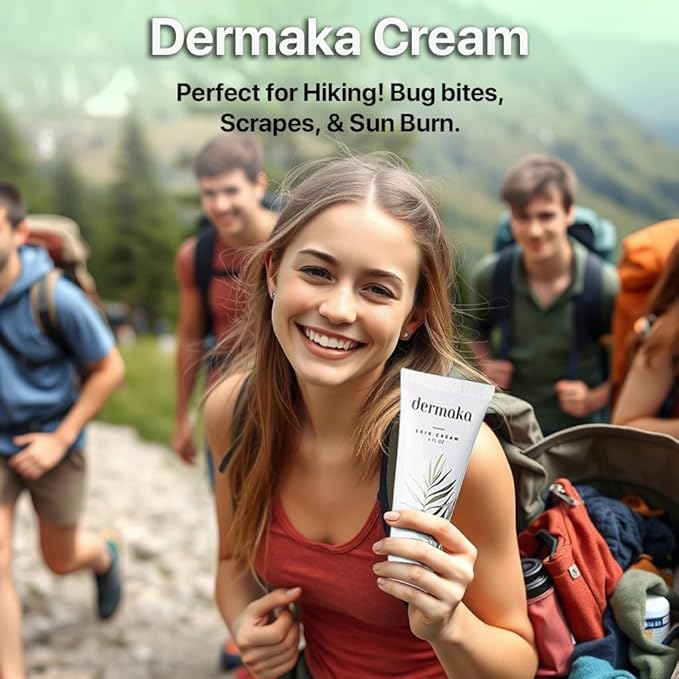 Dermaka All-Natural Cream 4 oz – Moisturizing Lotion with Arnica, Green Tea, Chamomile & Vitamin E – Hydrating, Fast-Absorbing & Non-Greasy Formula for Healthy-Looking Skin