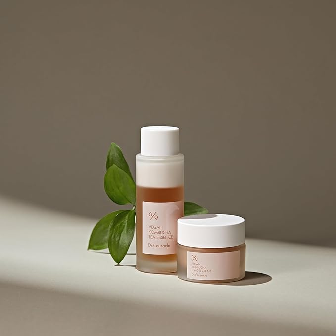 Dr.Ceuracle Vegan Kombucha Tea Beginning Set - Korean Skincare Set for Travel & Business Trip, Mini Size Essentials included Essence, Gel Cream
