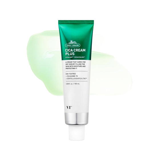 VT COSMETICS Cica Cream Plus, Hydrating & Calming Face Moisturizer with Centella Asiatica, Lightweight Soothing Cream for Acne, Oily, Dry and Sensitive Skin, Korean Skincare for acne prone skin